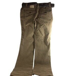 L.A. Blues Women Pants Corduroy Belted Tan 5 Pocket Size 6 NWT